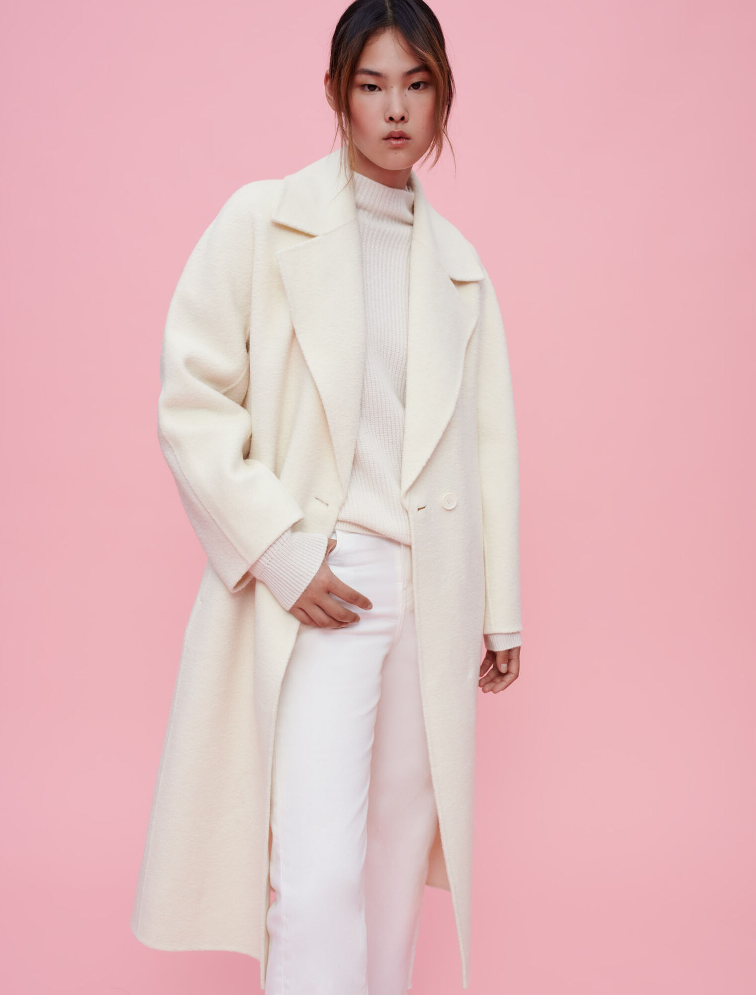 Textured double-faced coat