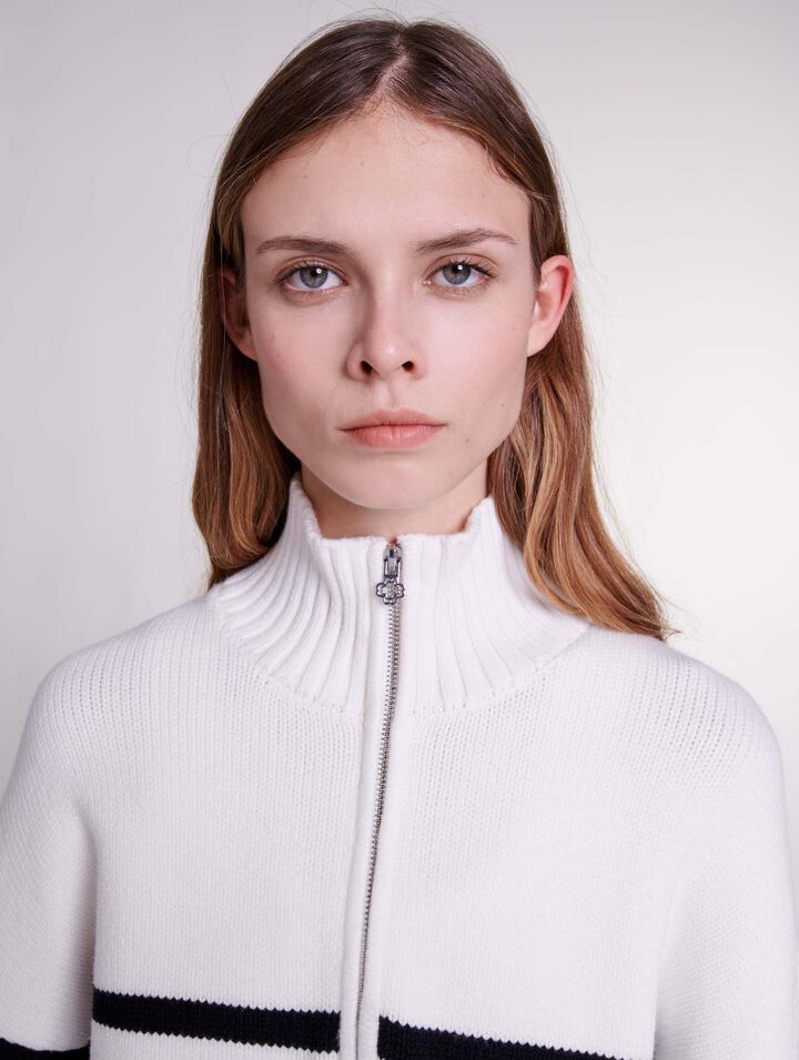 Breton jumper with zip collar