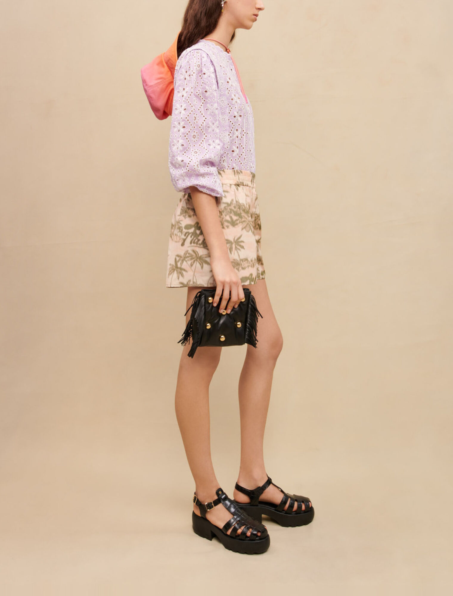 Palm-tree print shorts