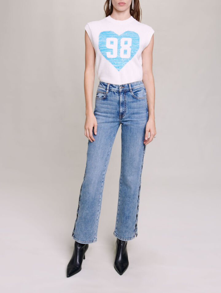 Sleeveless heart jumper