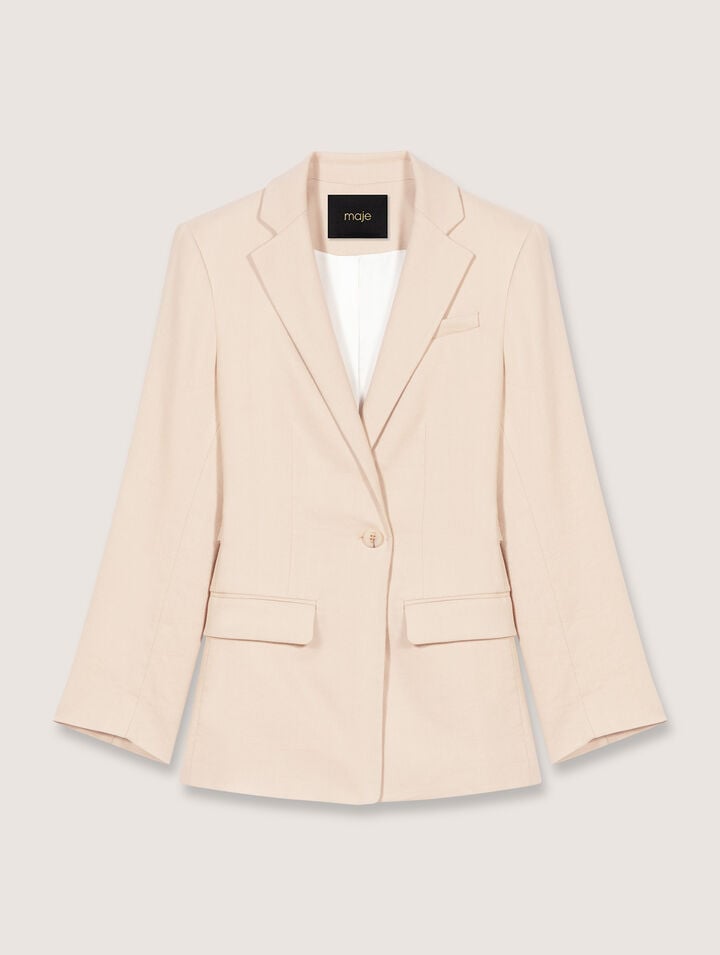 Linen blend blazer