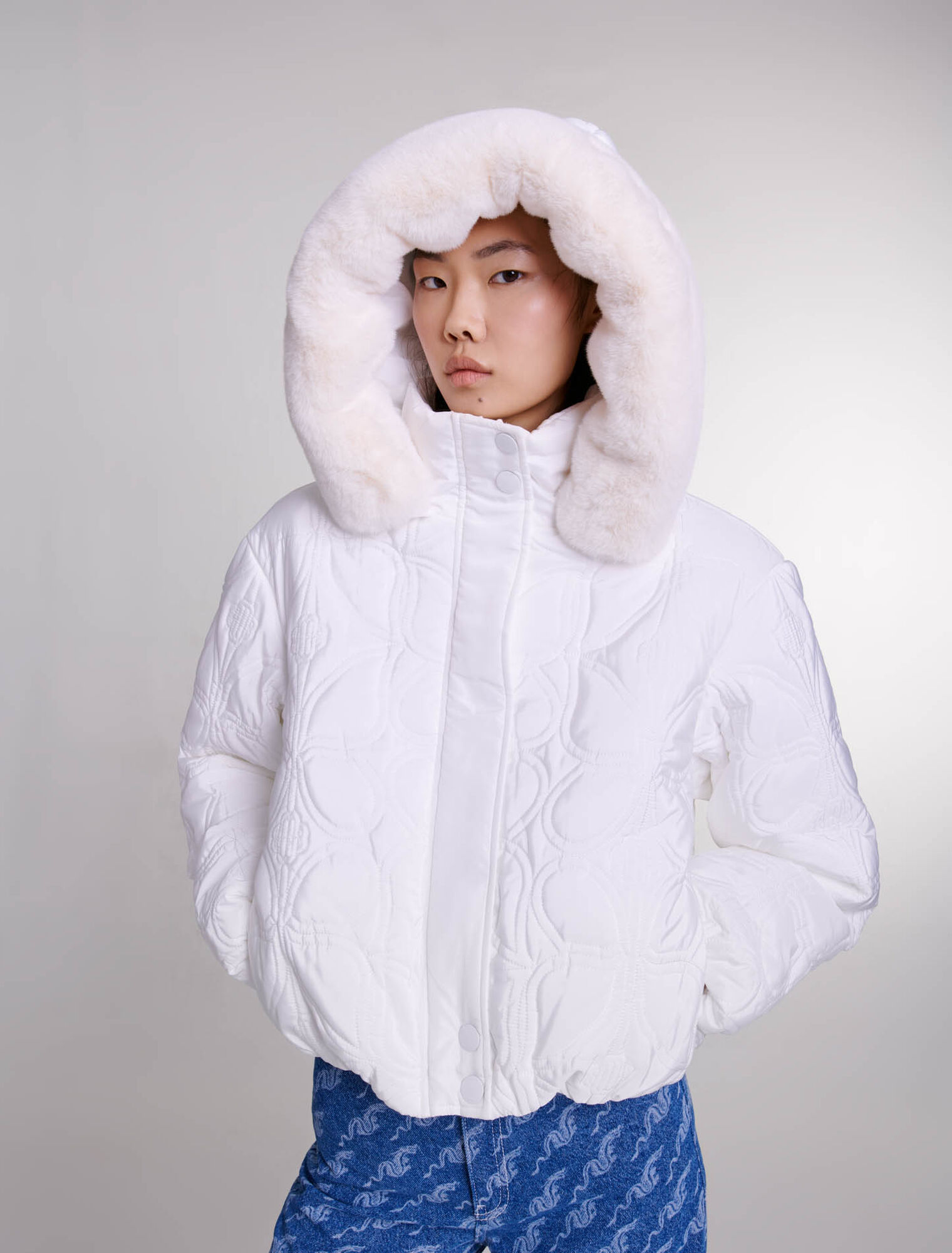 Short quilted puffer jacket