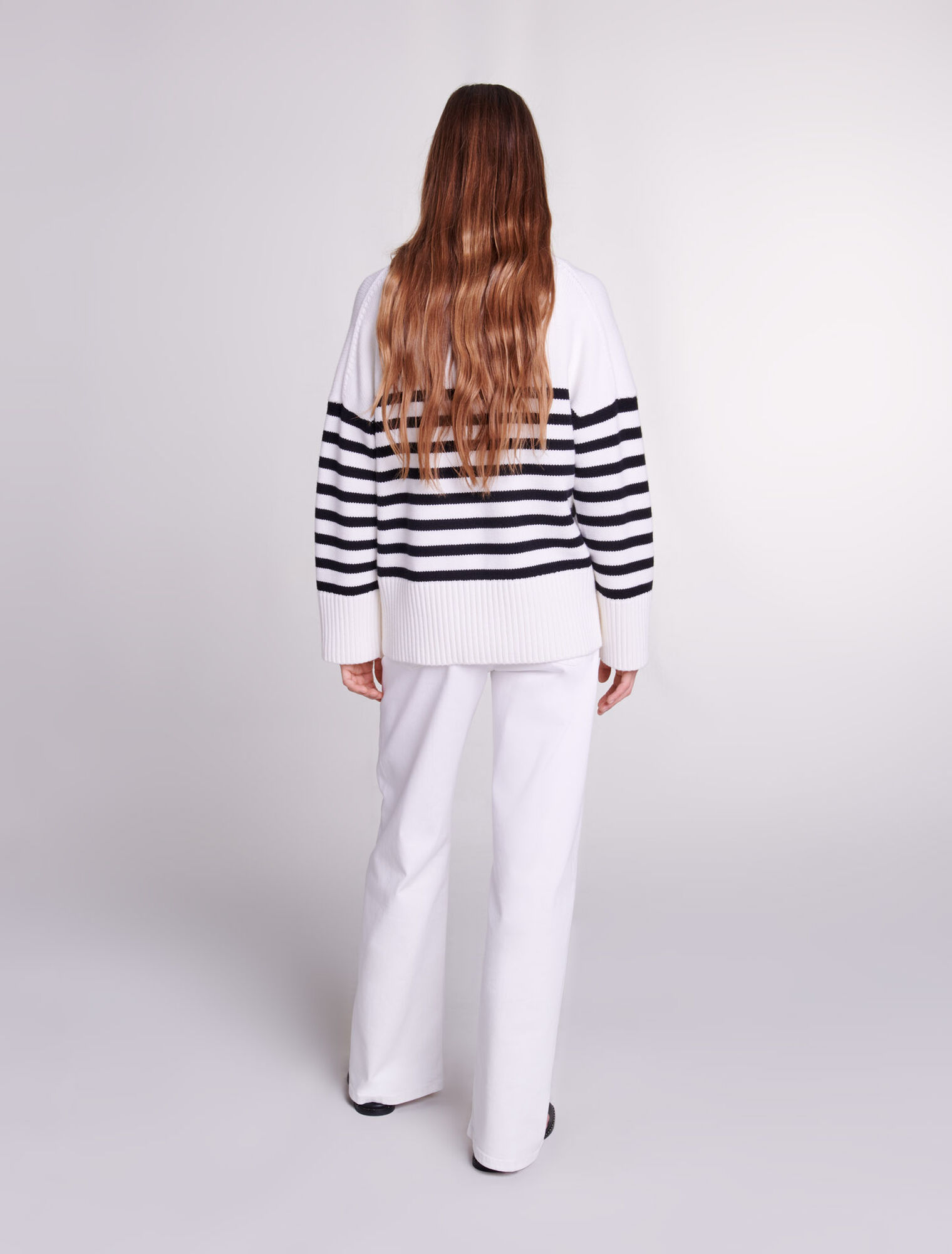 Breton jumper with zip collar