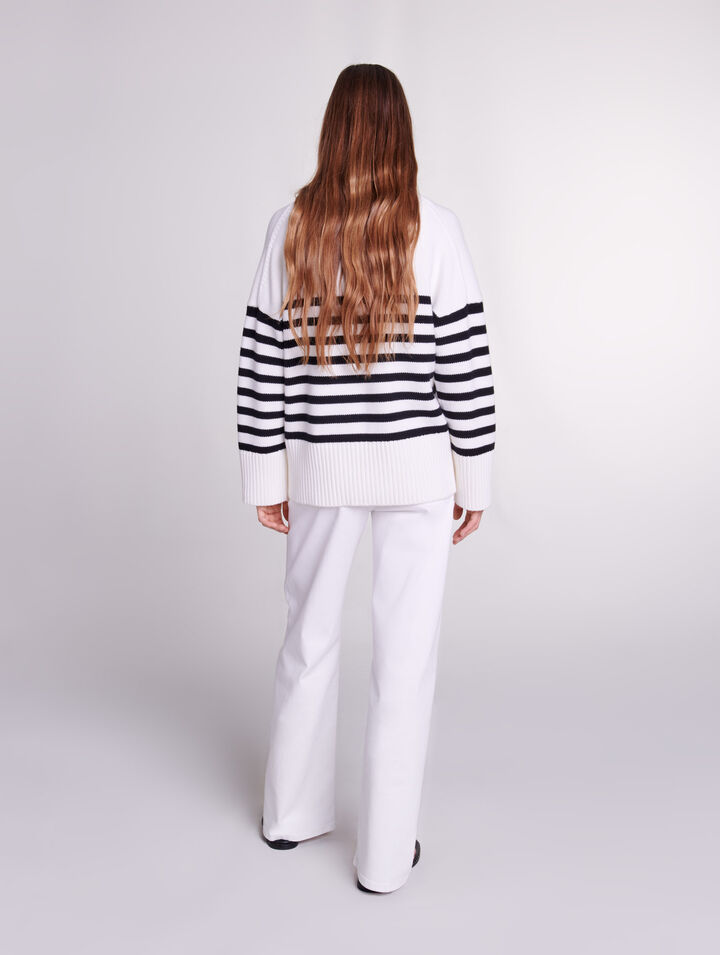 Breton jumper with zip collar