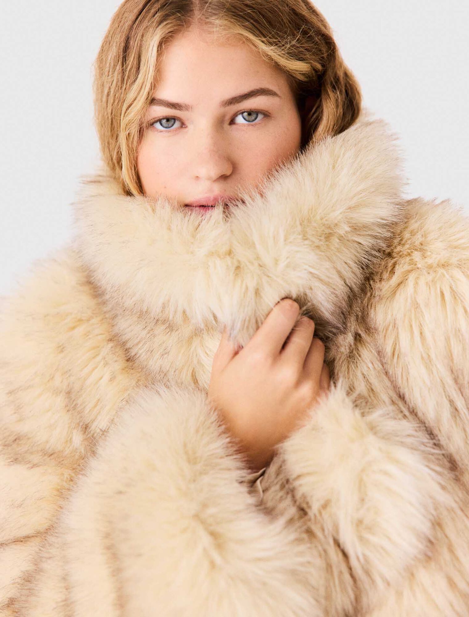 Oversized faux fur coat
