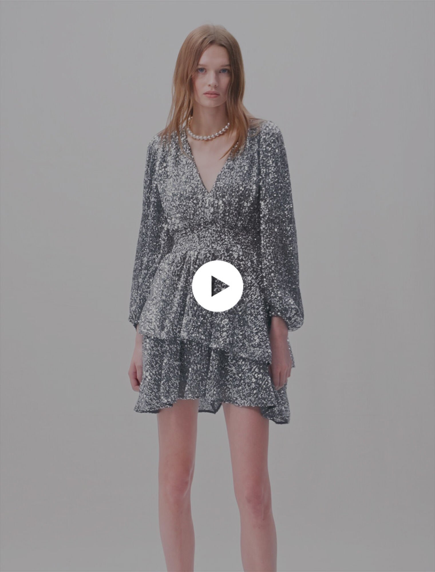 Short ruffled sequinned dress