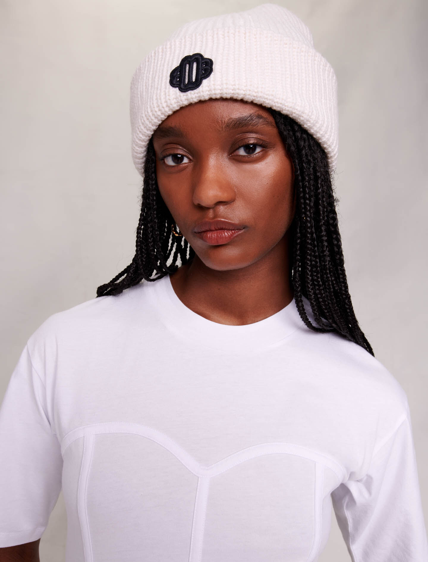 ︎ ✧ me ︎ ✧ Corset-effect T-shirt White For Women | Maje