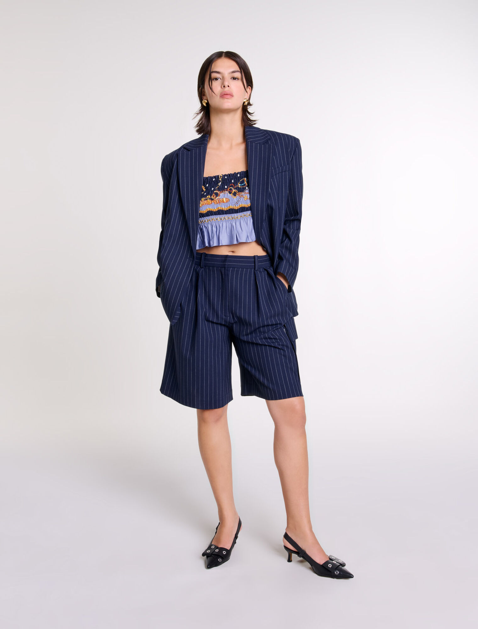 Striped suit jacket