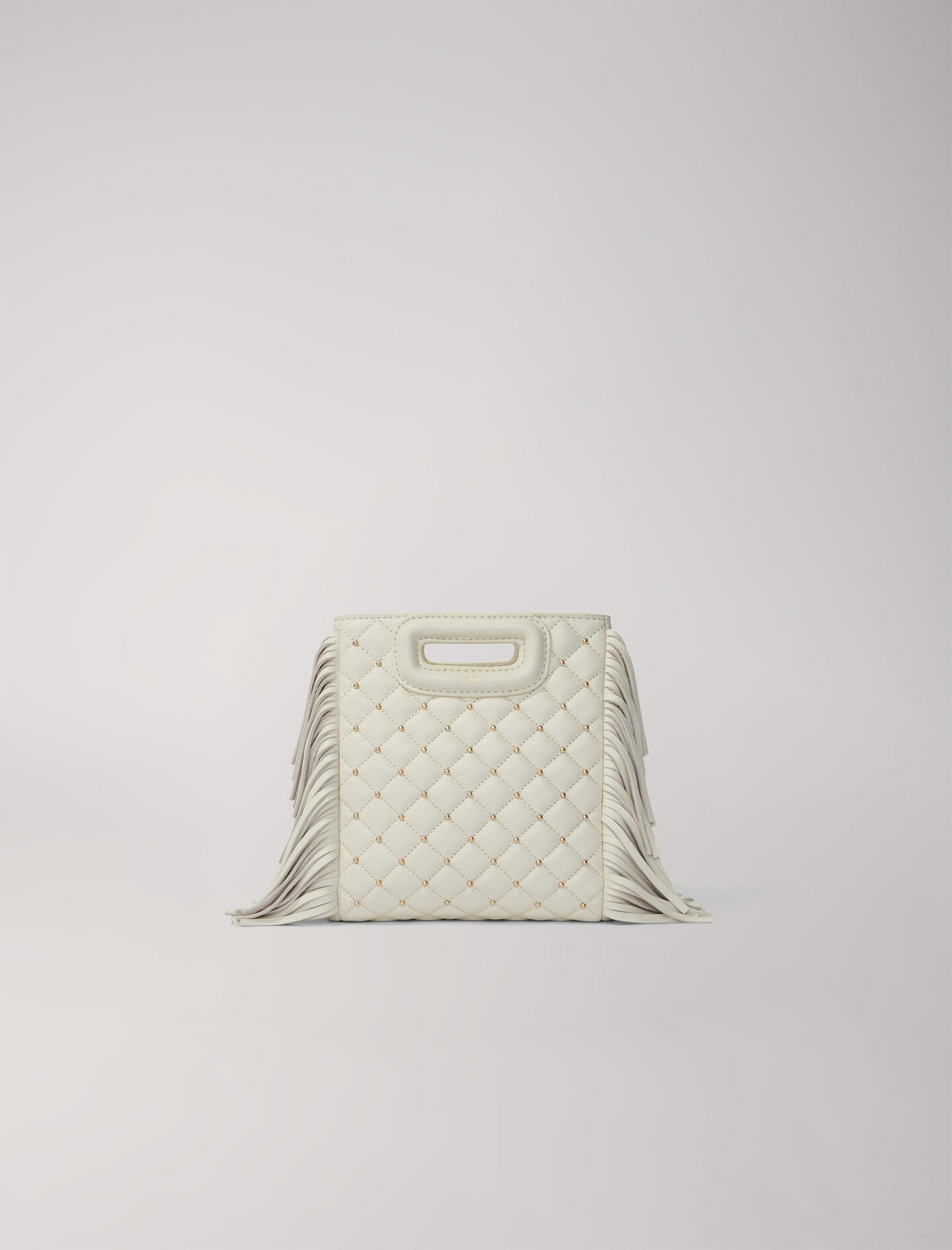 Studded M quilted leather mini bag