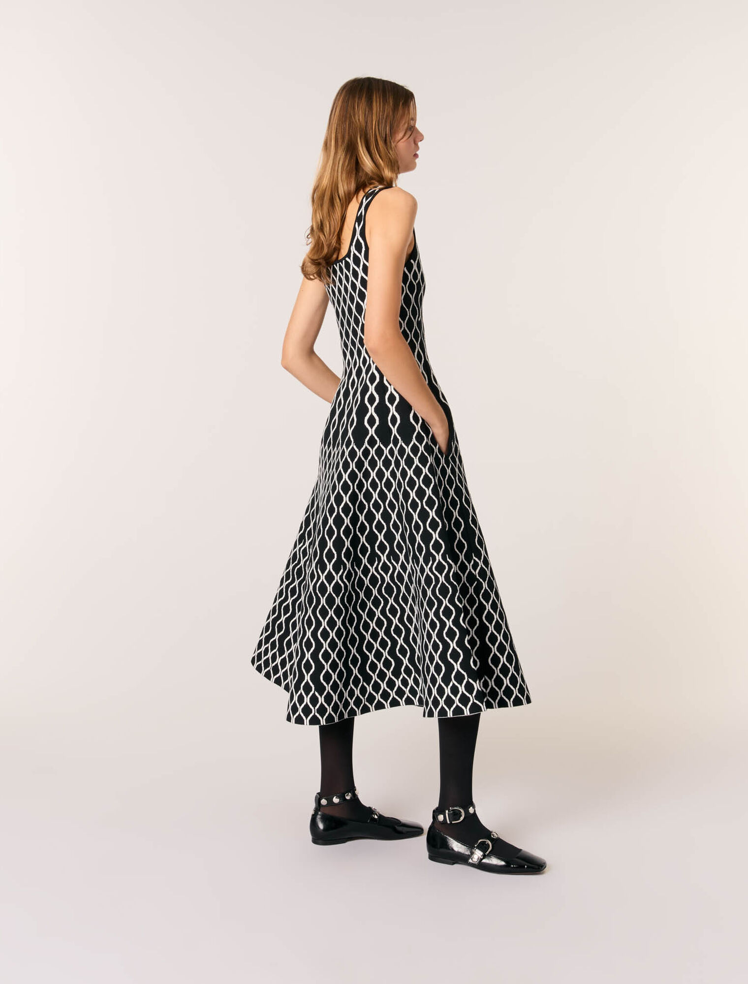 Jacquard knit midi dress