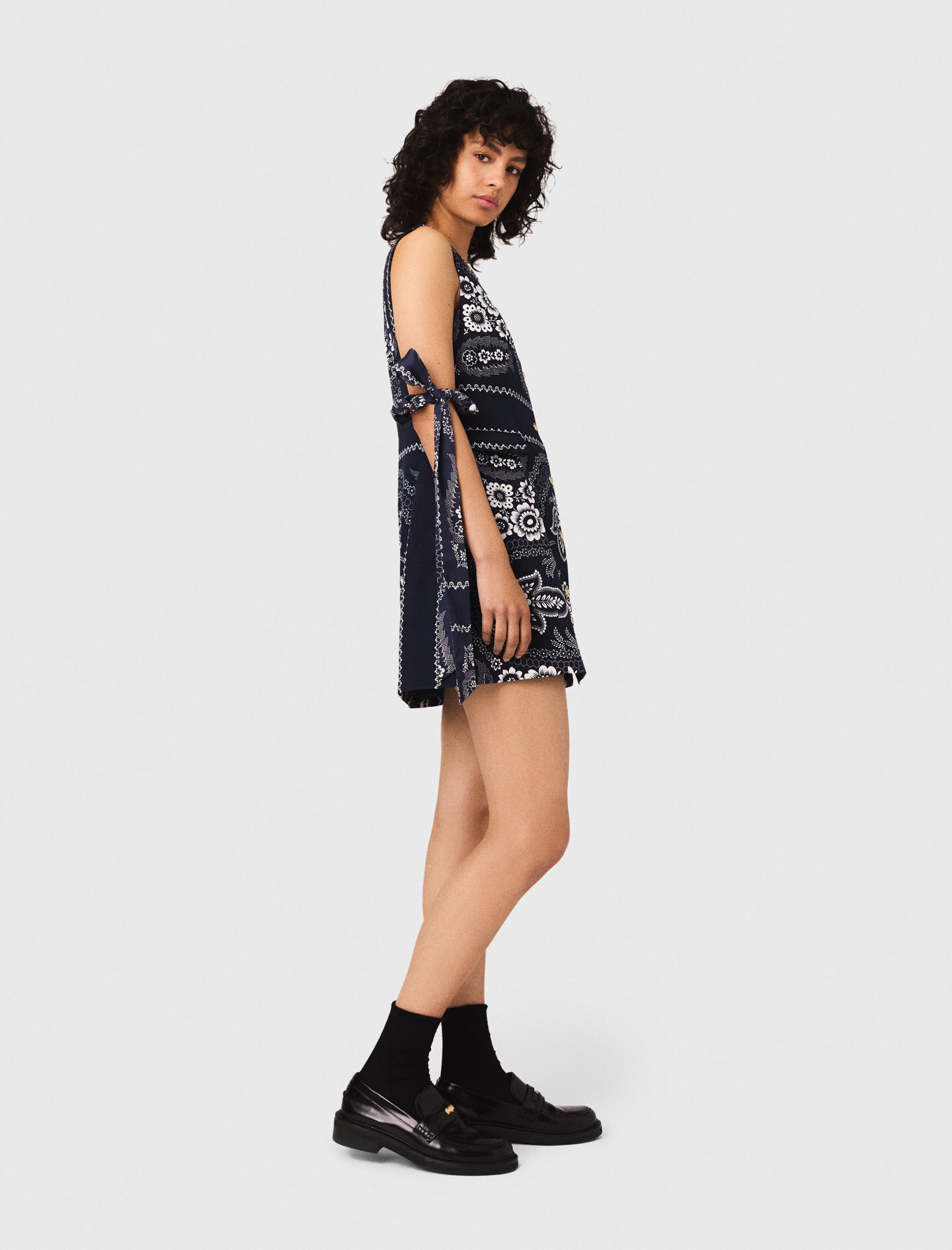 Mini bandana print dress Bicolor For Women | Maje