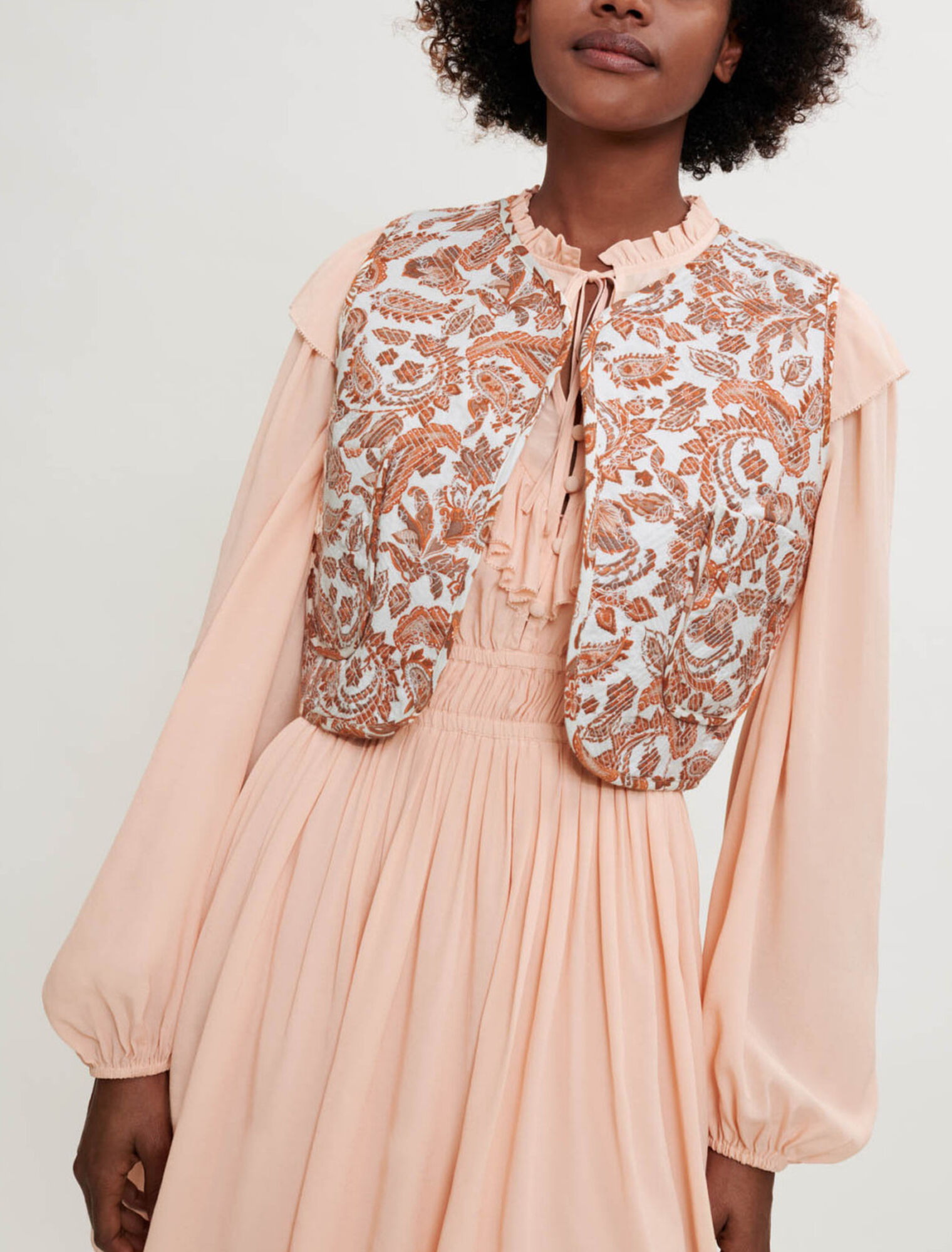 Sleeveless Provençal printed jacket