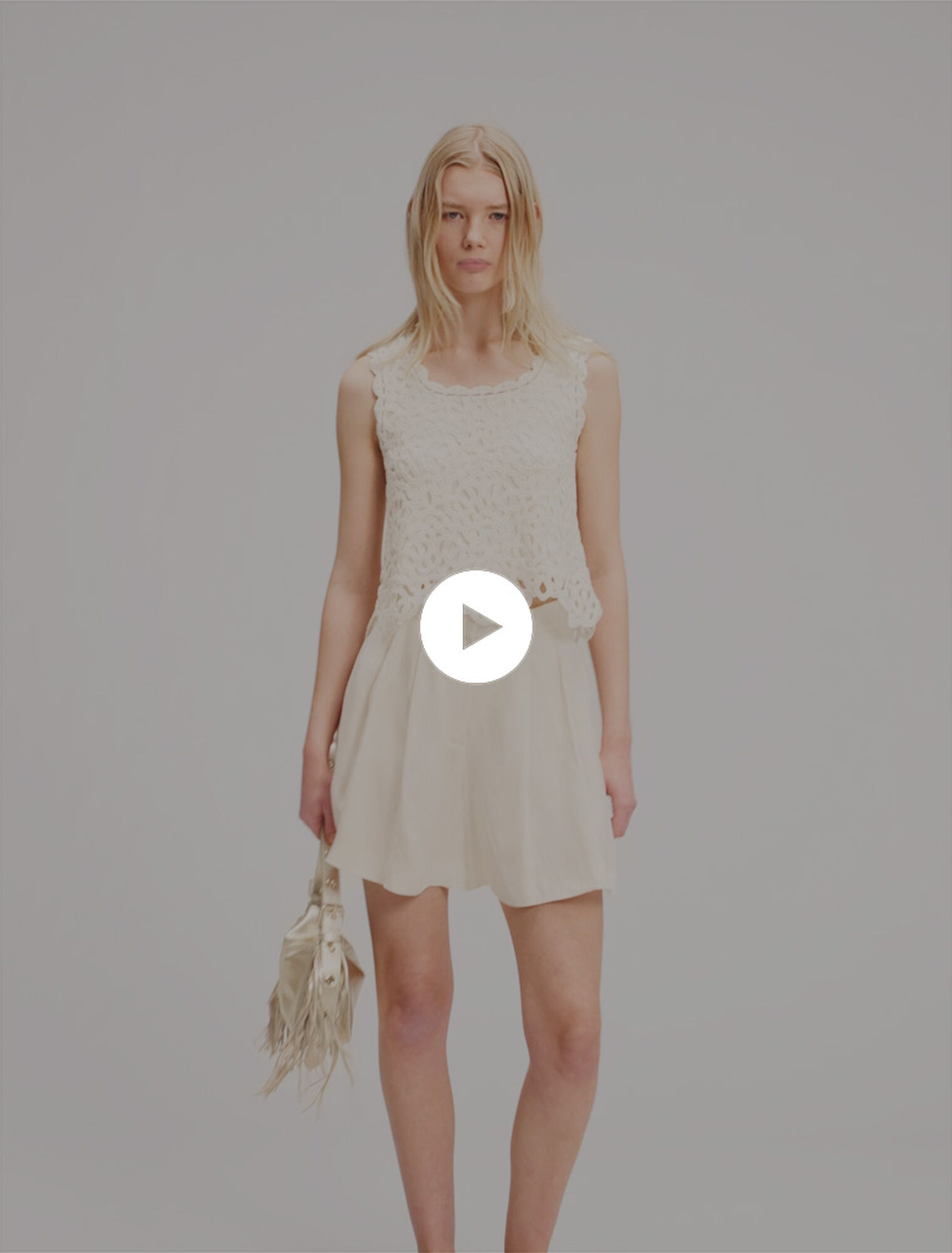 Crochet-knit sleeveless top