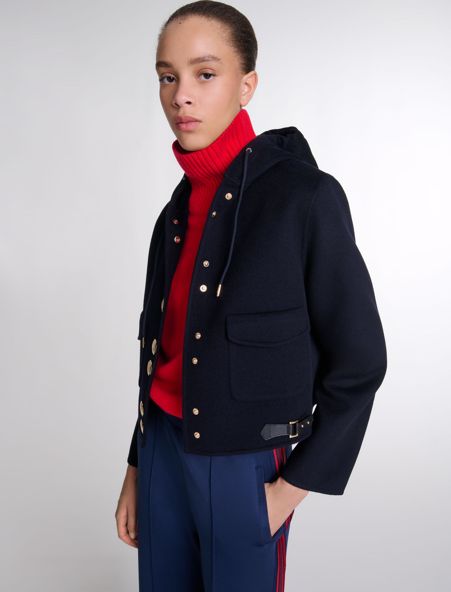 Double-faced short jacket Blue For Women | Maje