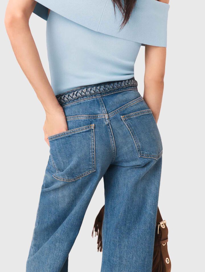 Braided flared jeans