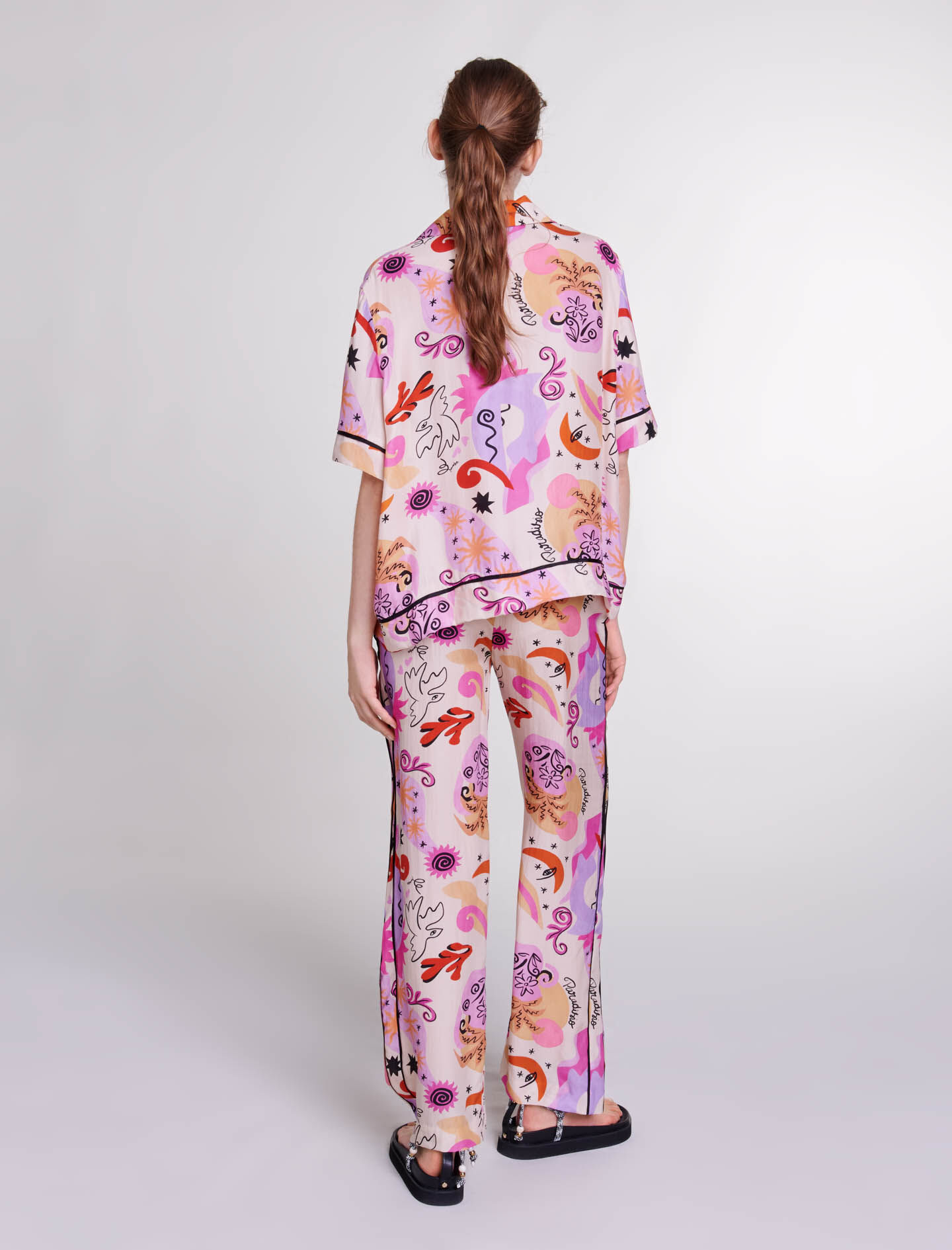 Tシャツ・カットソー AMOTEA FW23 Printed silk Kaya shirt (KAIASILK TYEDIE) Amotea Multicolor Printed Silk Kaya Shirt | ModeSens