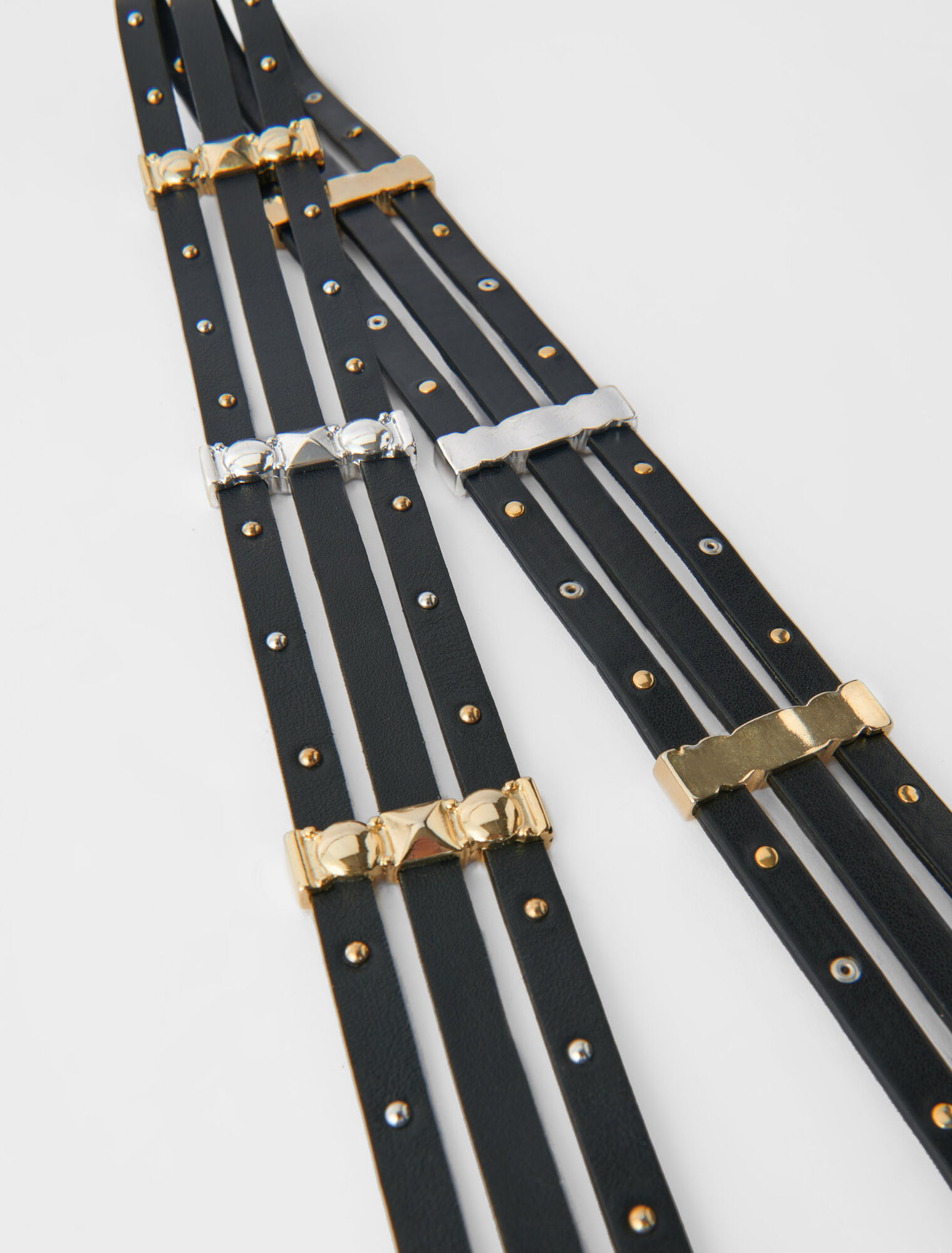 Black leather strap with studs