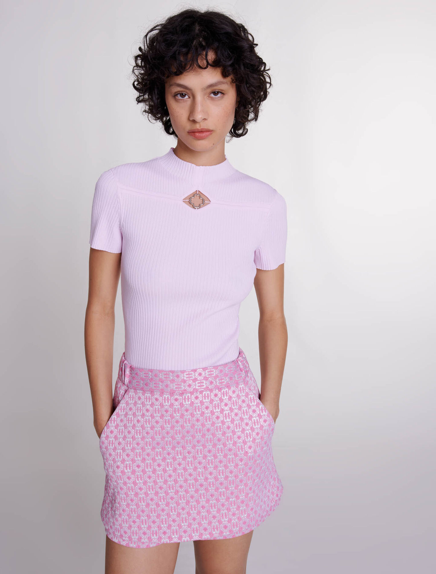 Openwork rib top