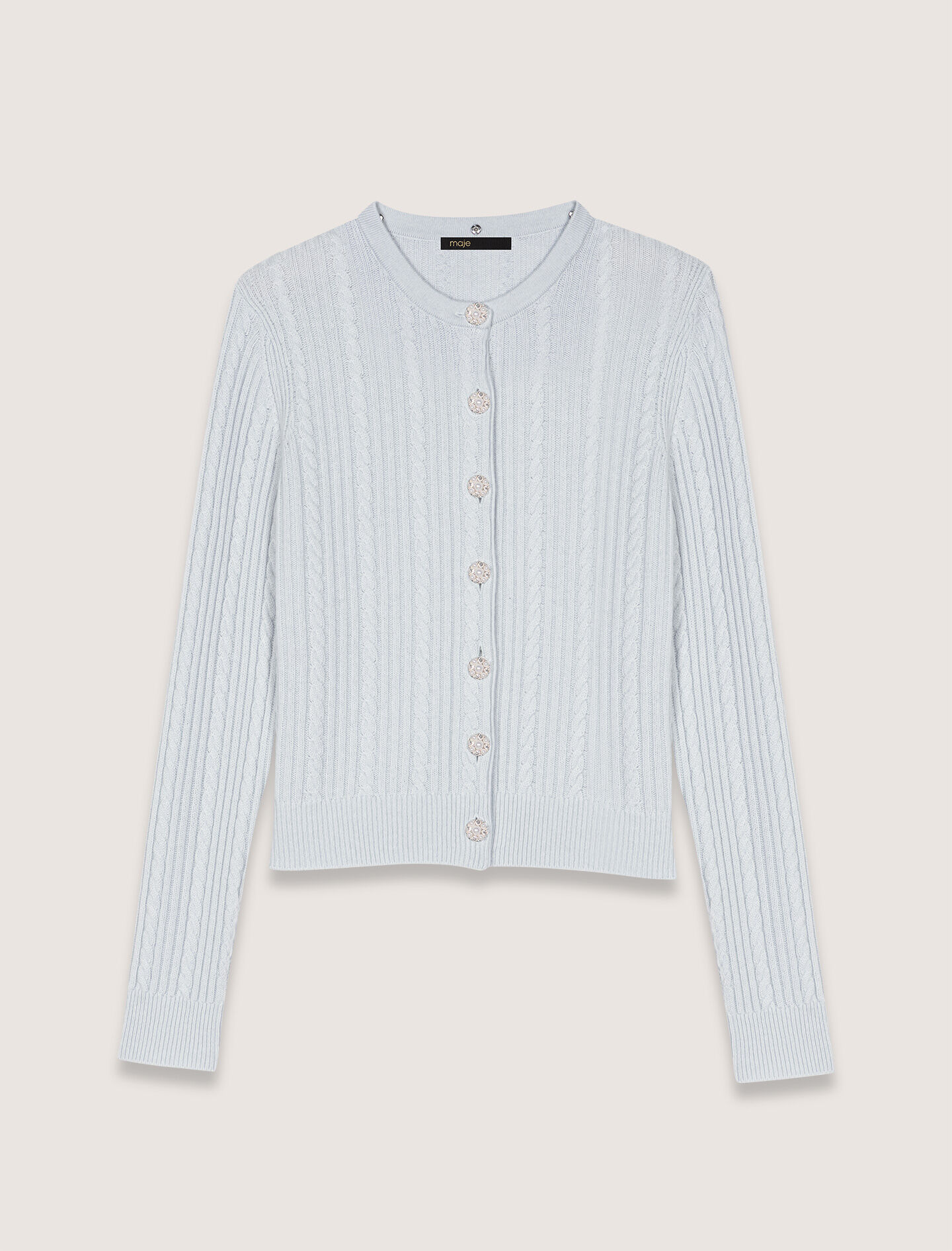 Cardigan with removable collar Blue For Women | Maje