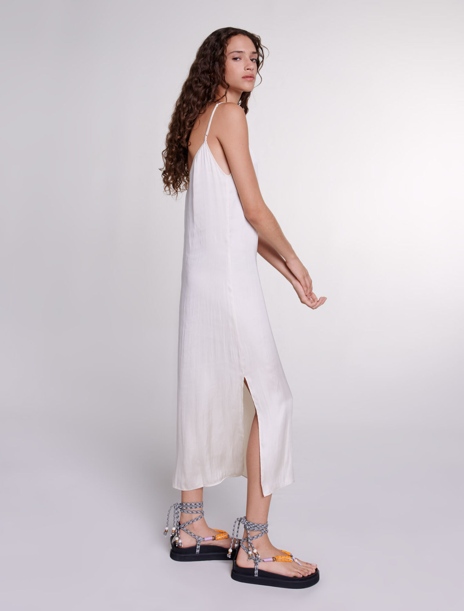 Long satin dress