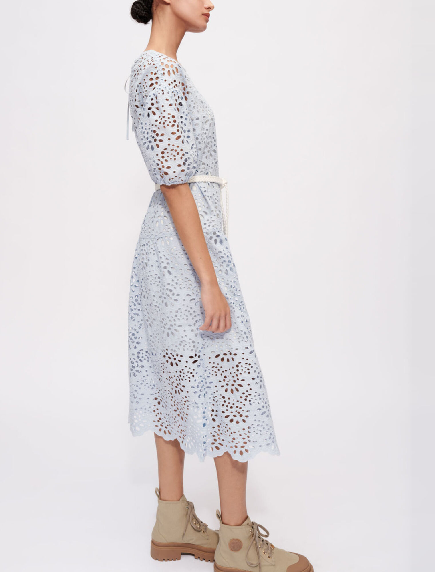 Bare-back guipure dress