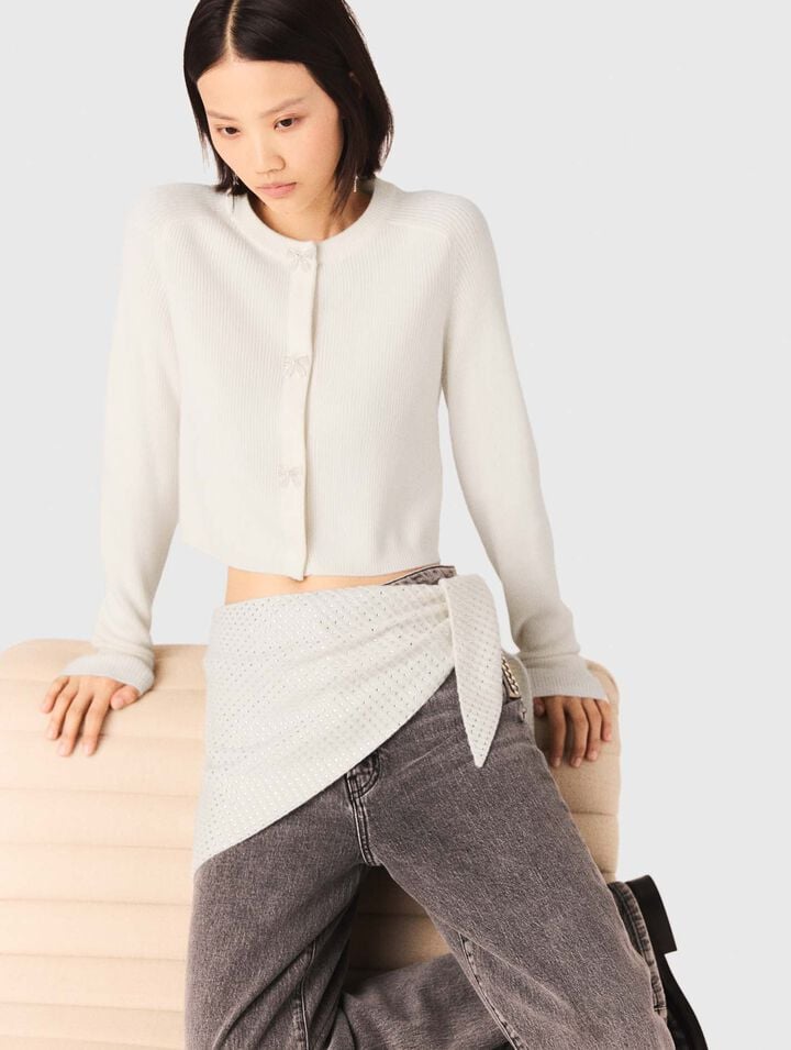 Bow jewellery button cardigan