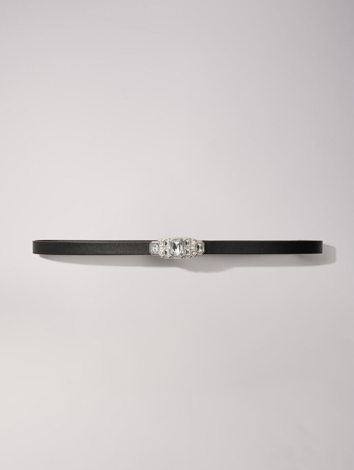 Slim rhinestone belt