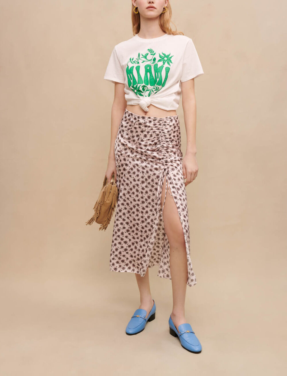 ◇まじままこと◇ Slit midi skirt Printed For Women | Maje
