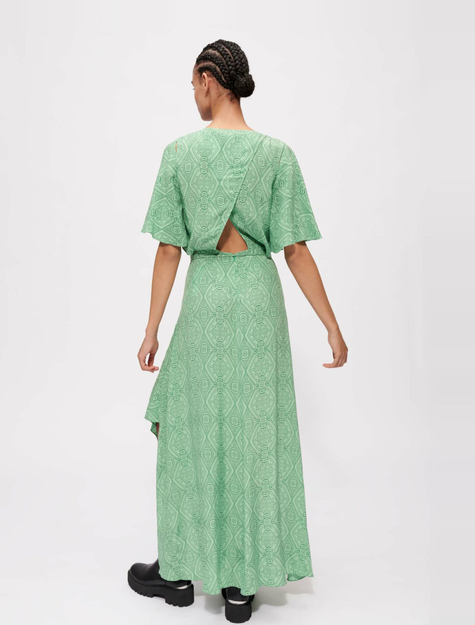 Fluid printed scarf dress