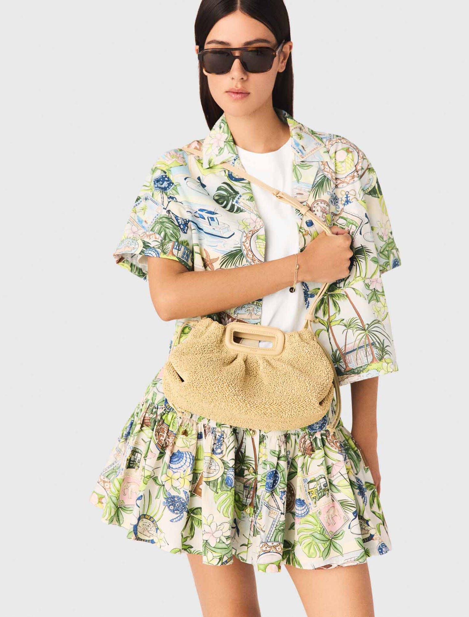 Mipli boucl&eacute; effect clutch bag