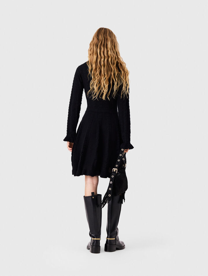 Short knit dress with buttons