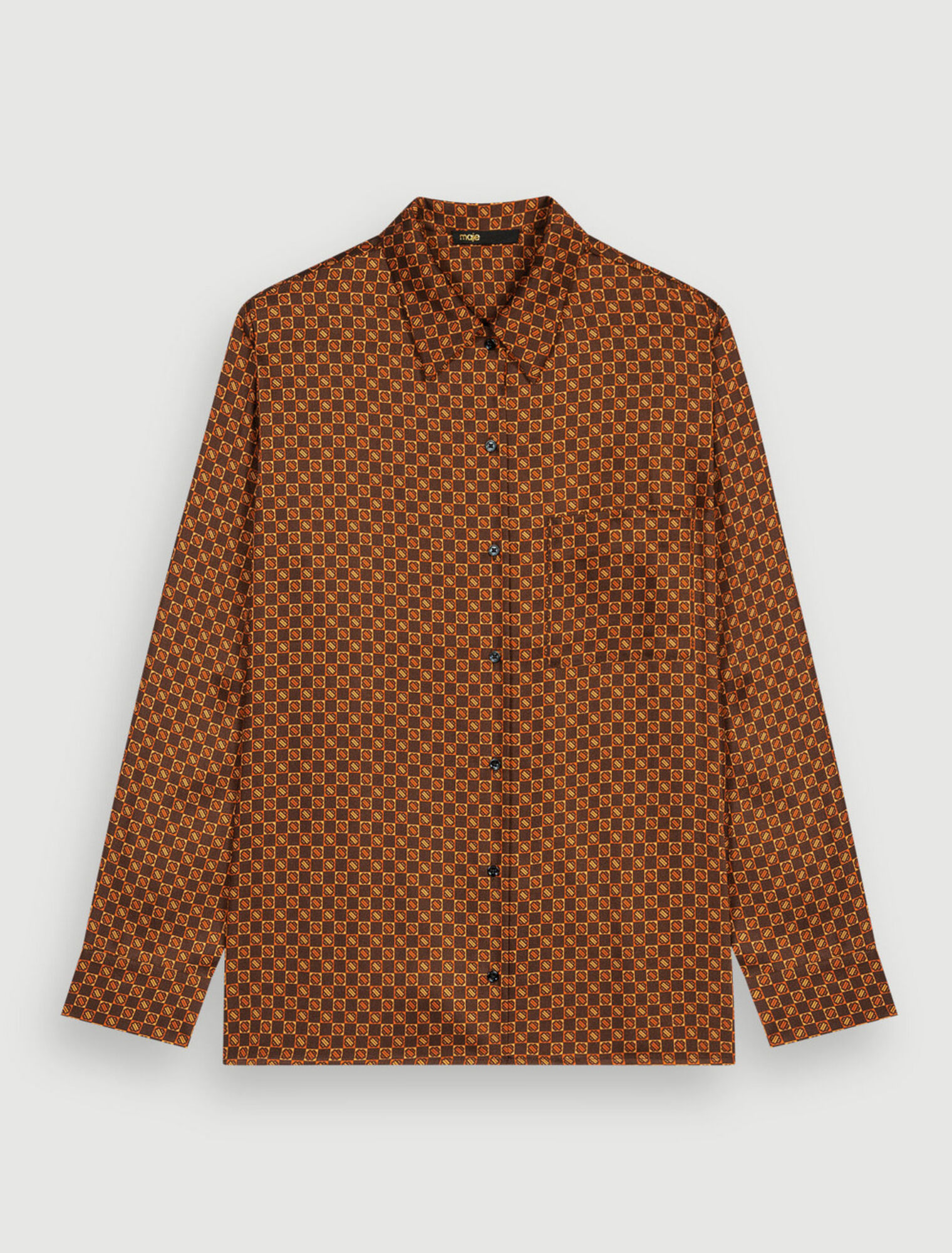 Mini Clover printed satin shirt