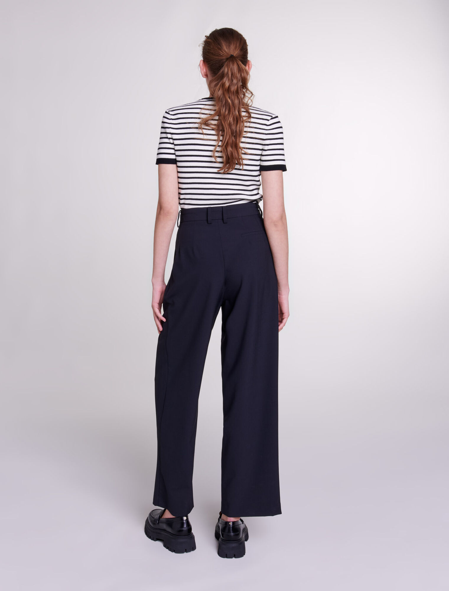 Wide-leg trousers with belt