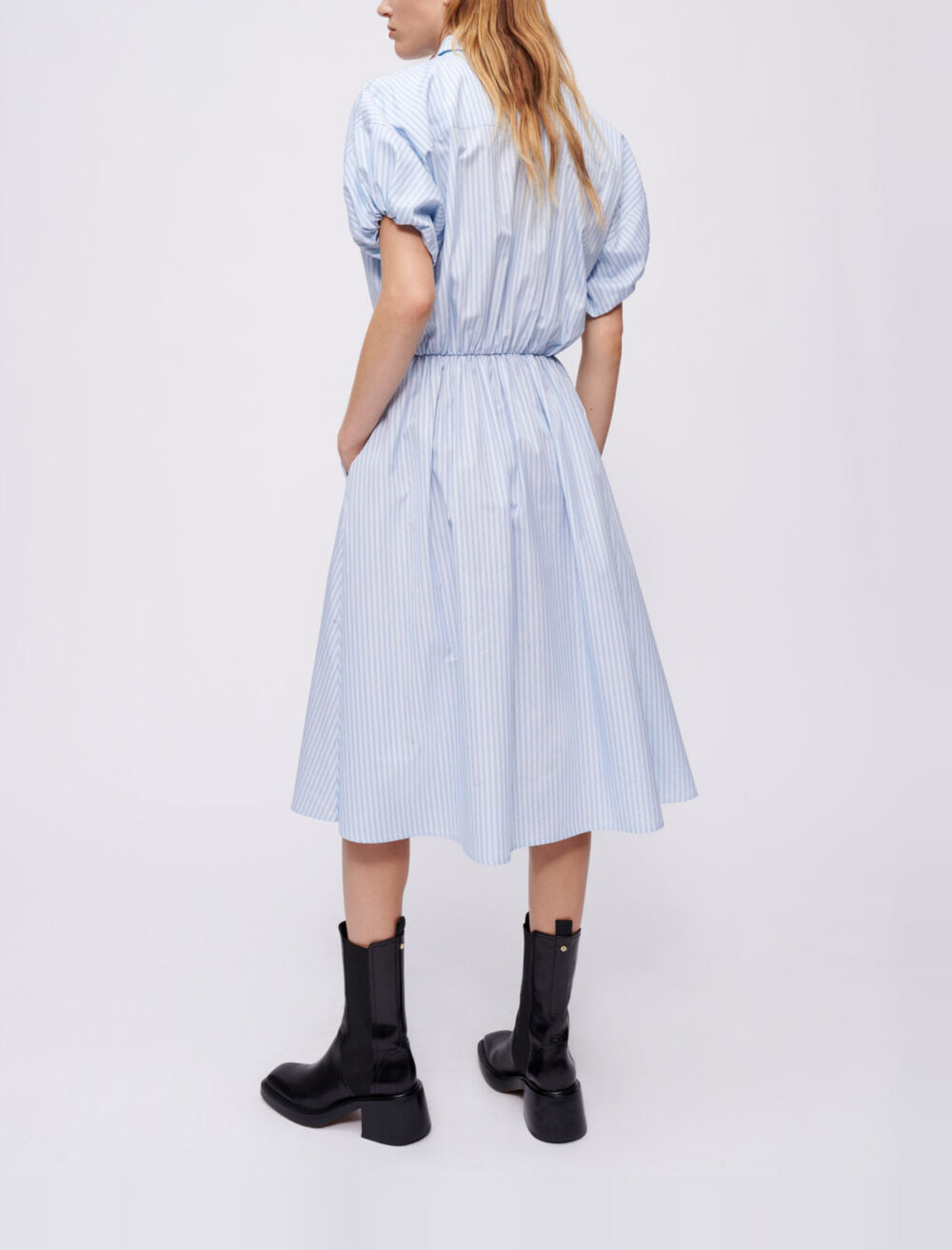 Maje striped shirt dress discount
