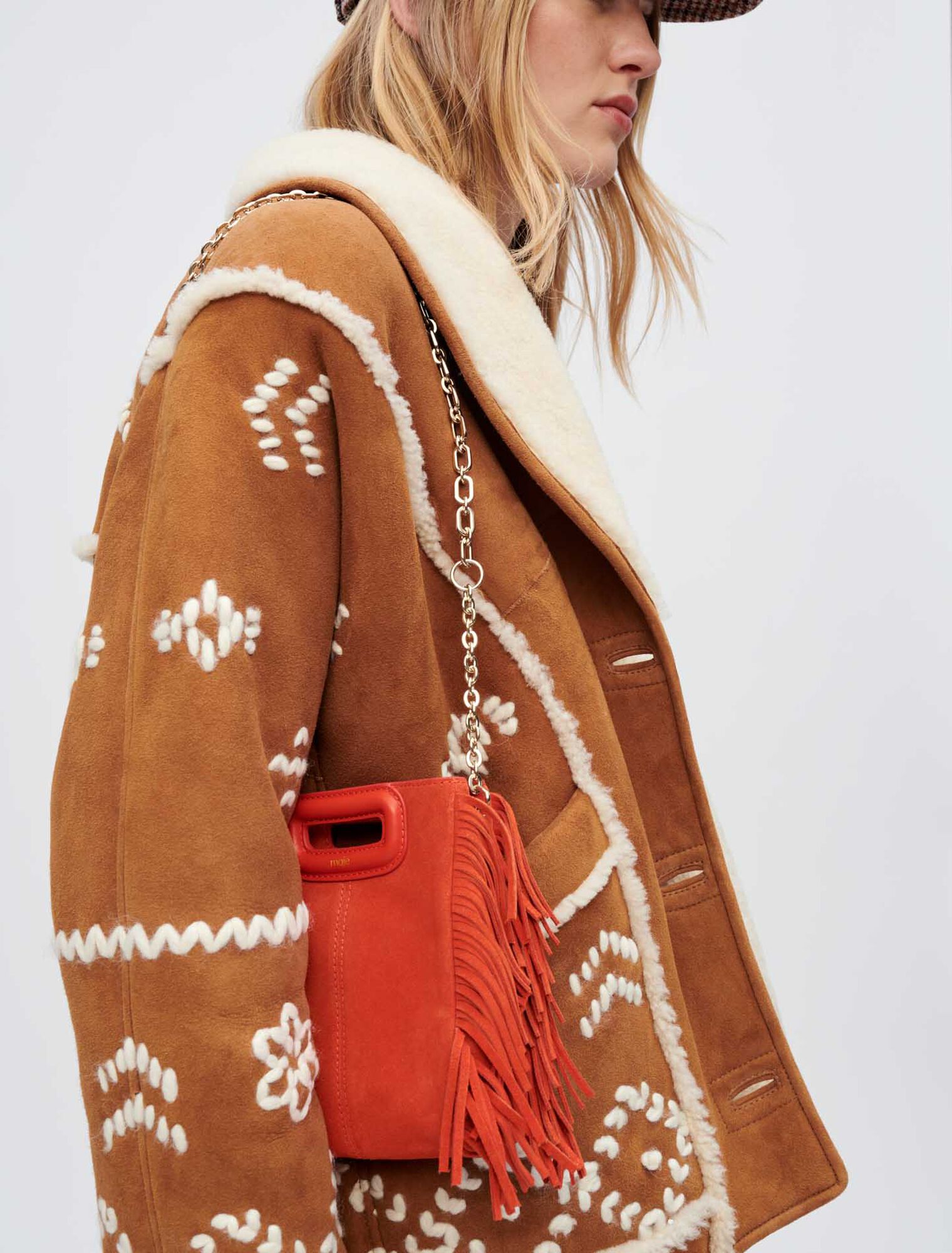 M mini bag in suede leather
