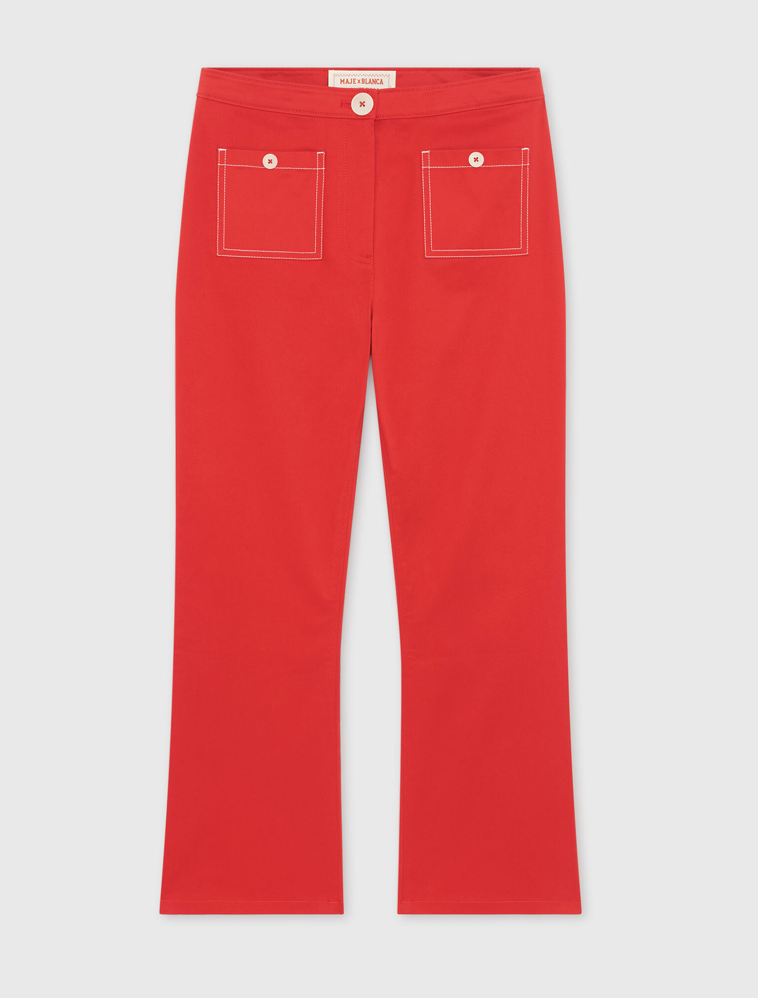 Cotton Capri trousers Red For Women | Maje