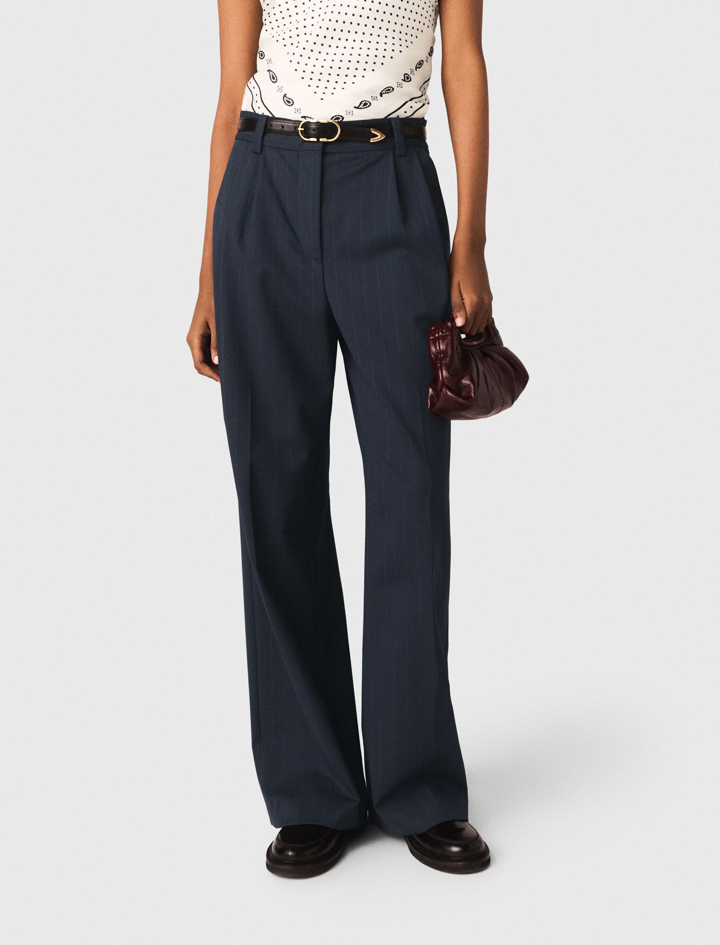 Pinstripe suit trousers Blue For Women | Maje