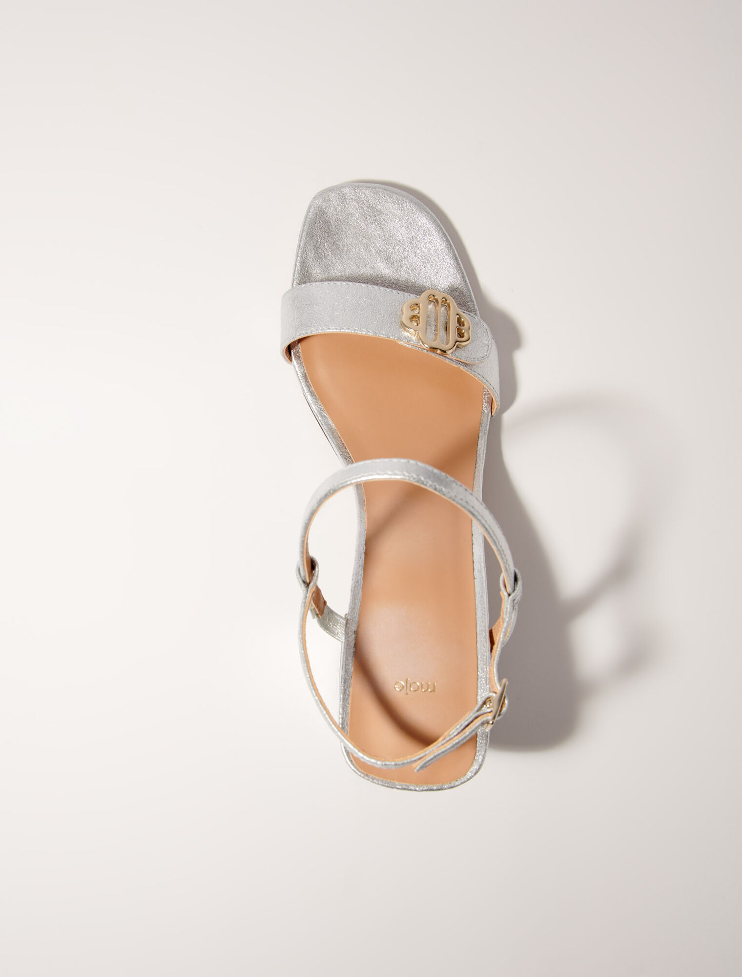 Metallic leather sandals