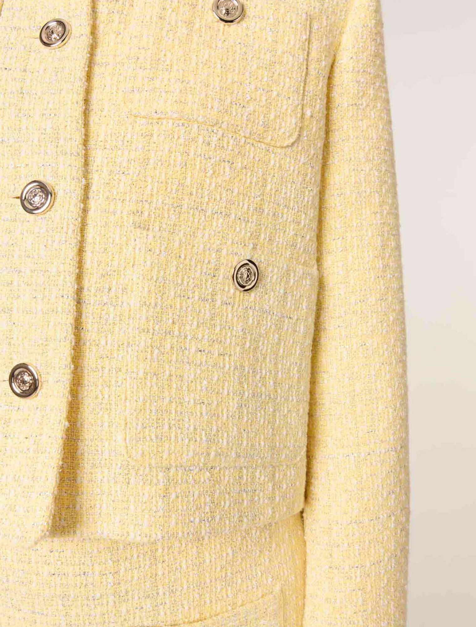 Short tweed and lurex jacket