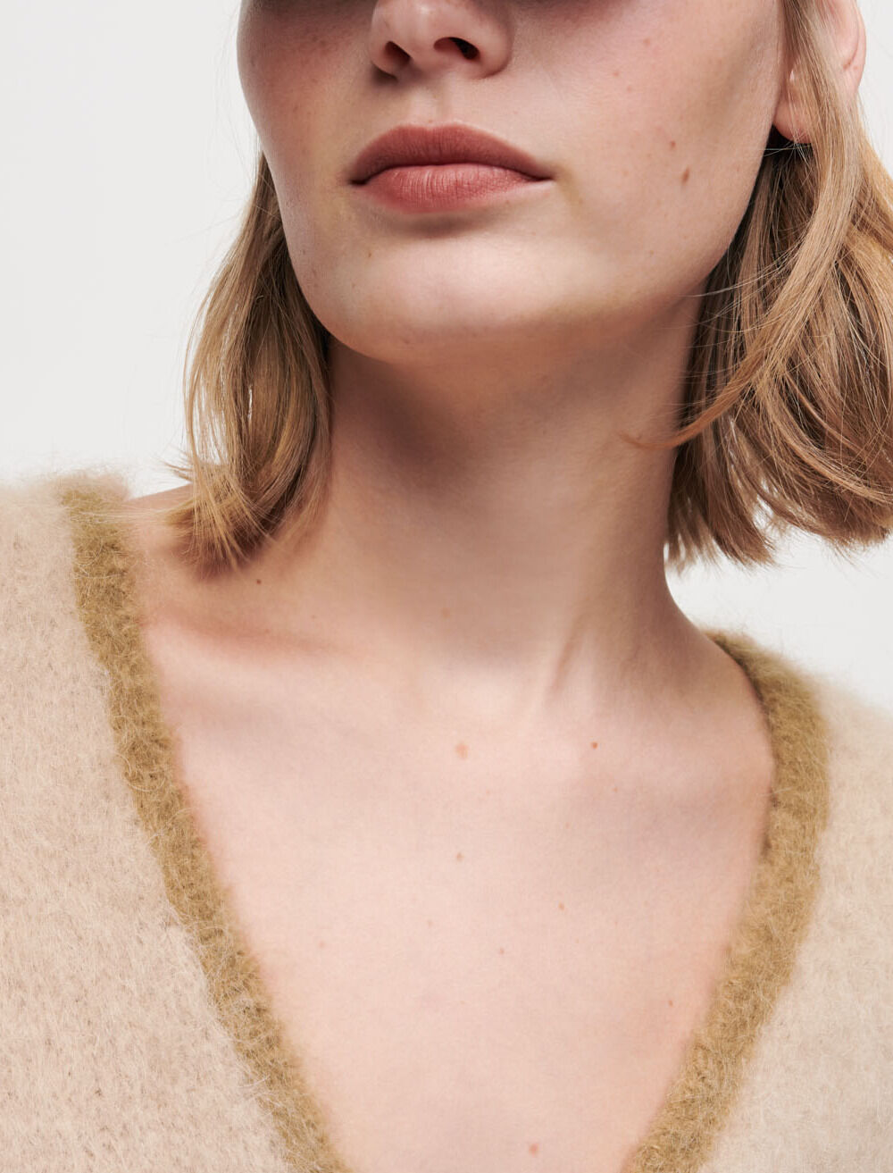 Brushed mohair cardigan