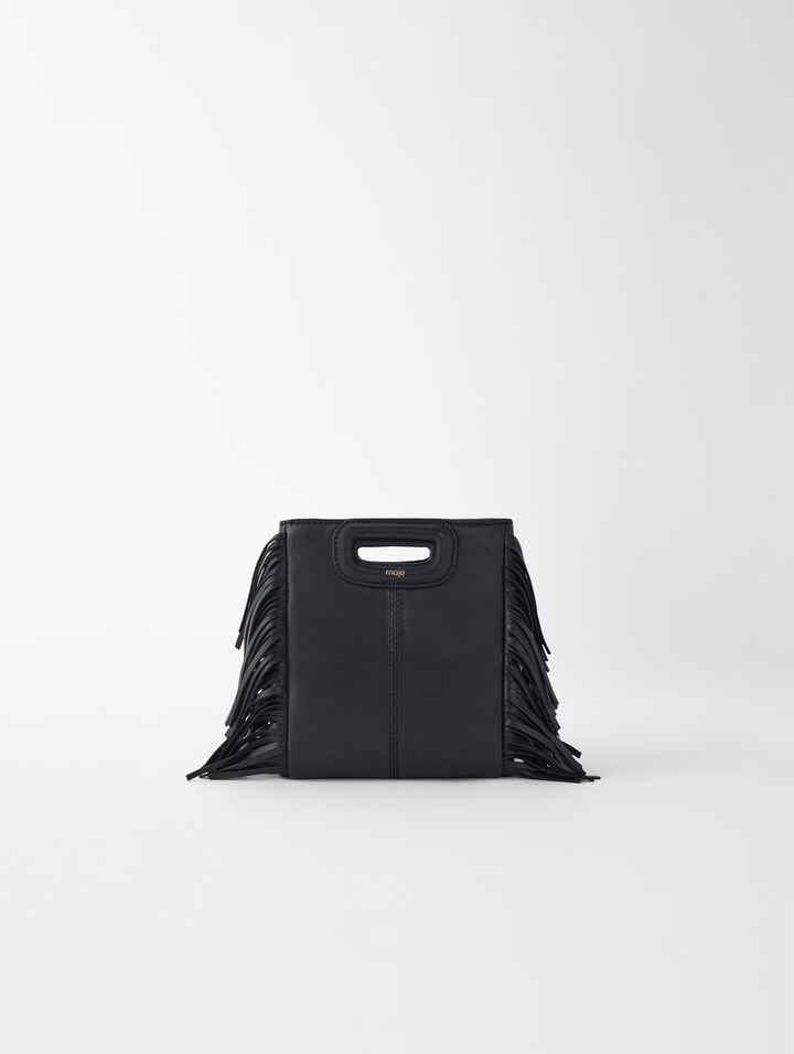 Leather mini M bag with chain