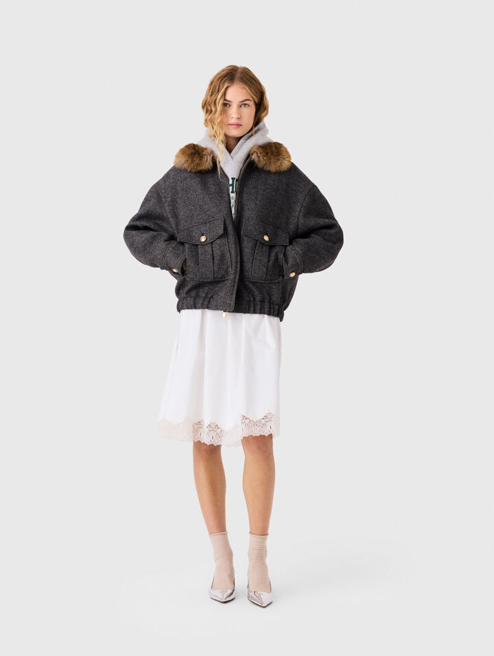 Oversized herringbone jacket