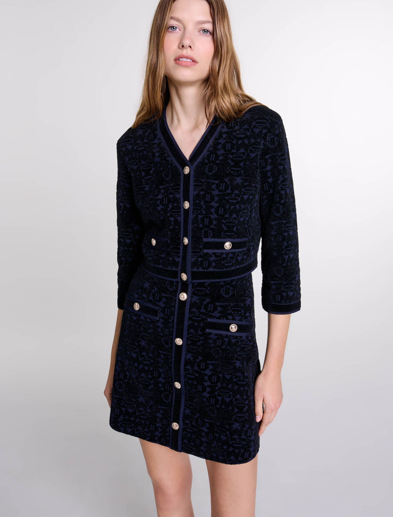 2-in-1 velvet knit dress