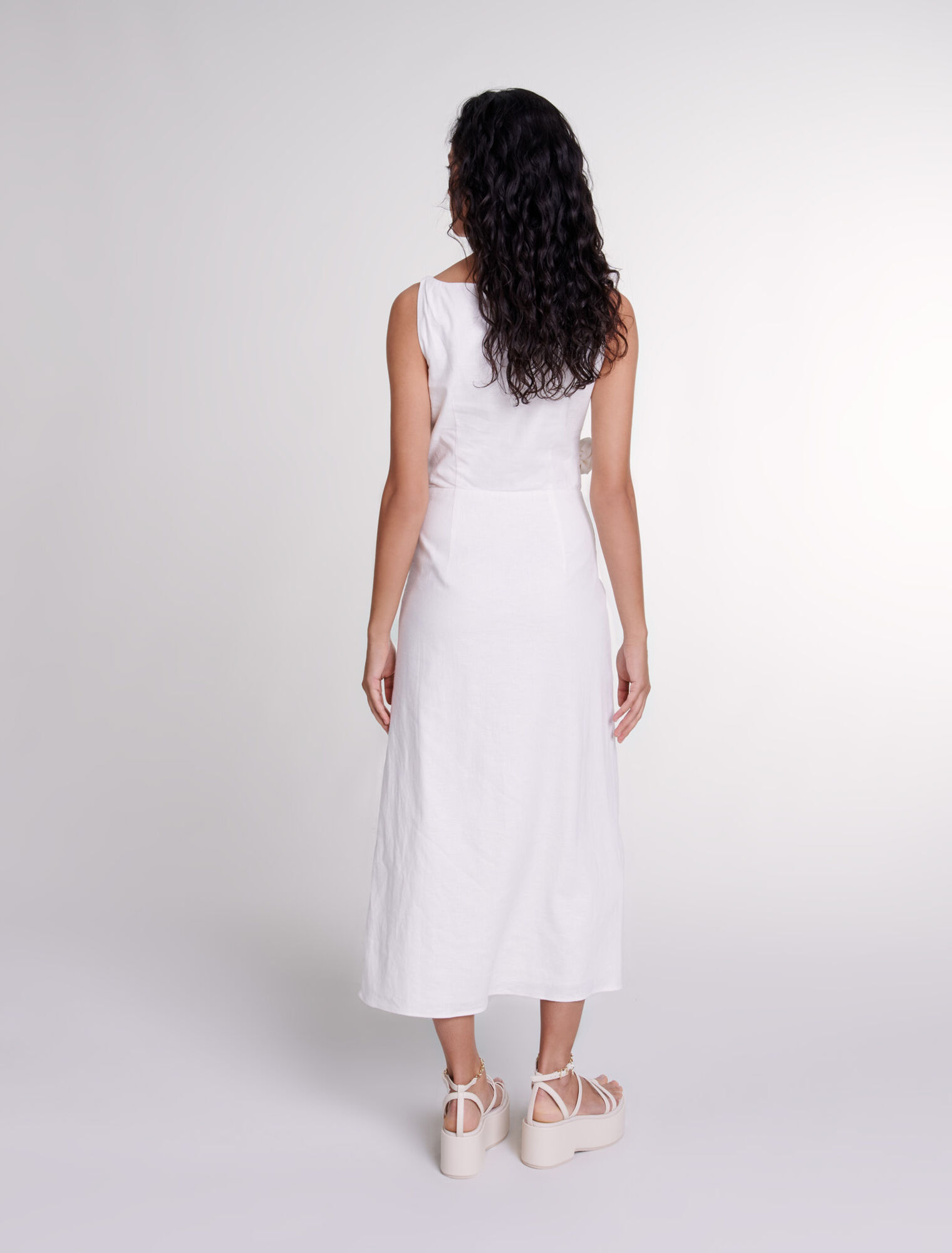 Openwork linen maxi dress