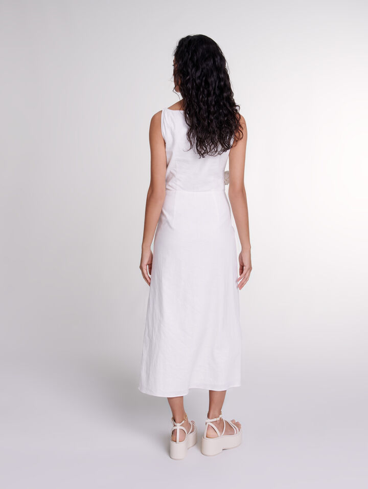 Openwork linen maxi dress
