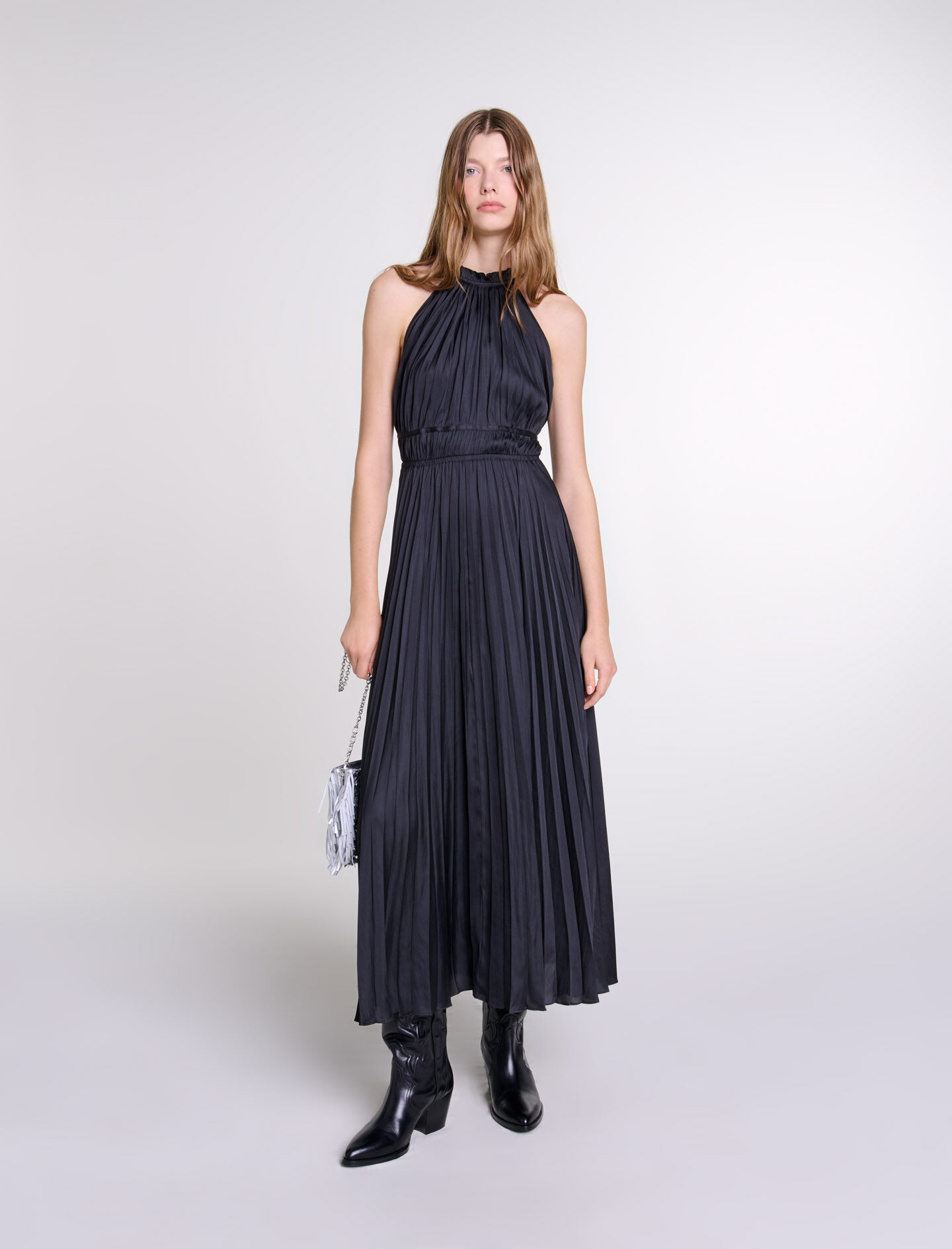 Maje pleated dress clearance