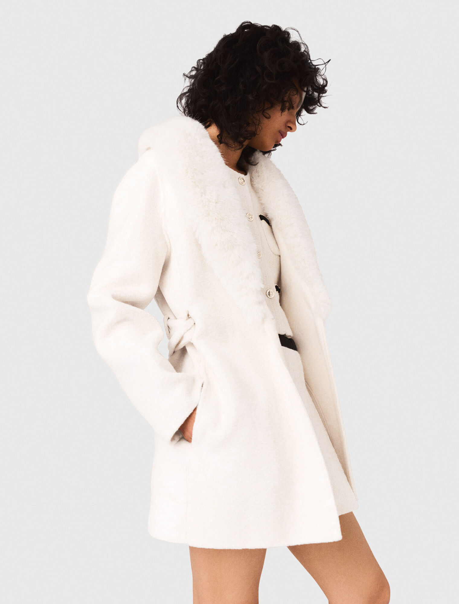 Belted short coat