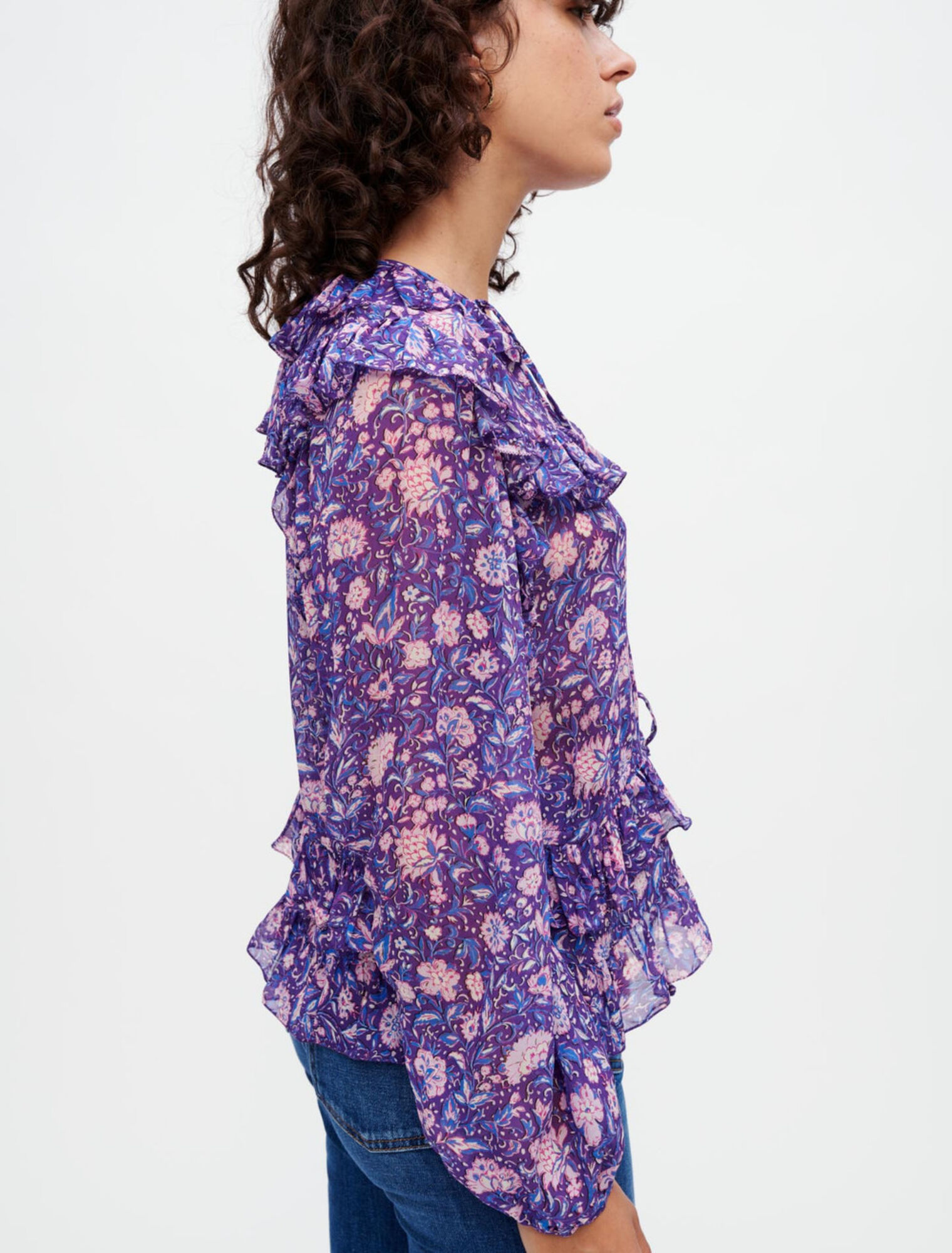 Dahlia printed viscose top