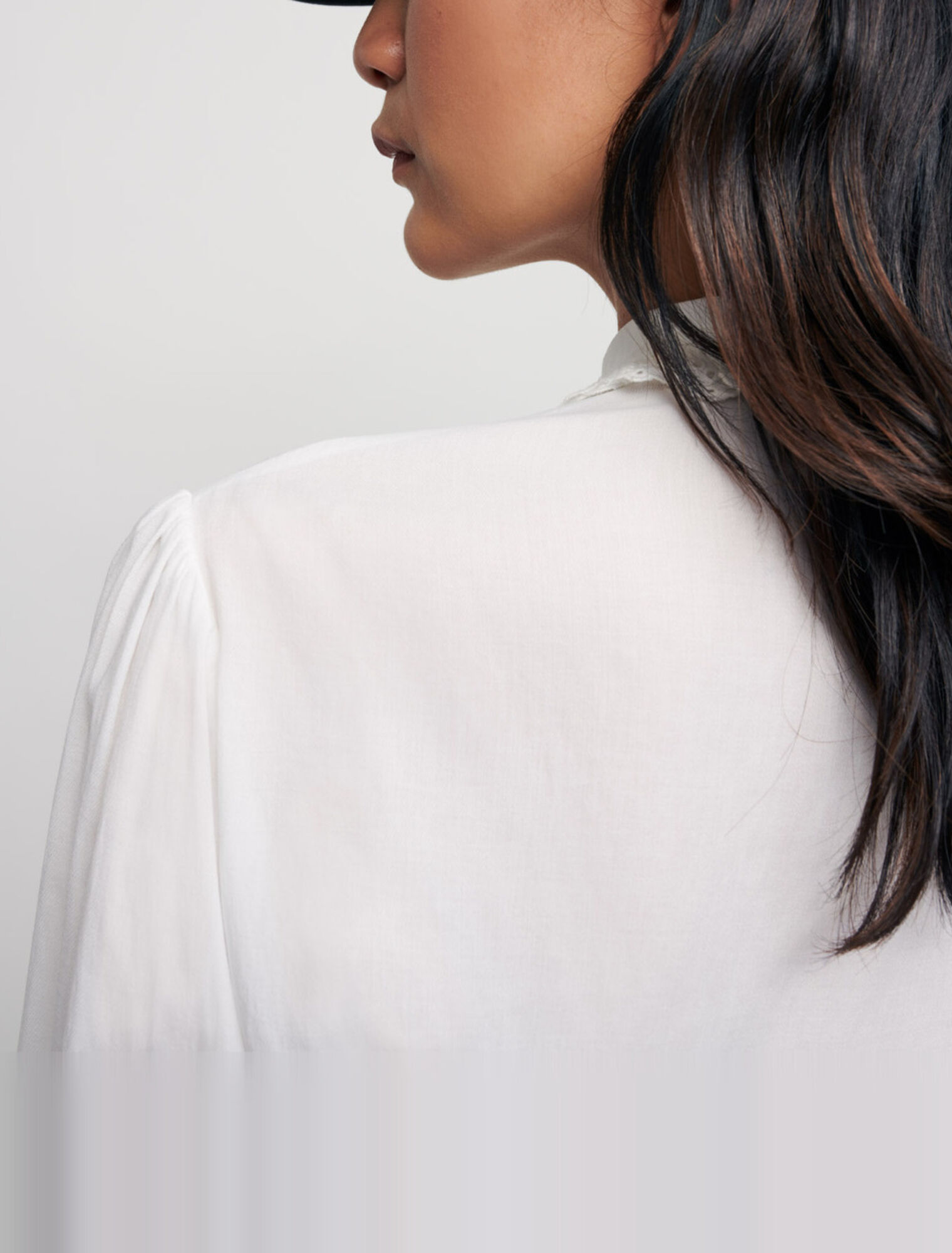 Voile shirt with Peter Pan collar