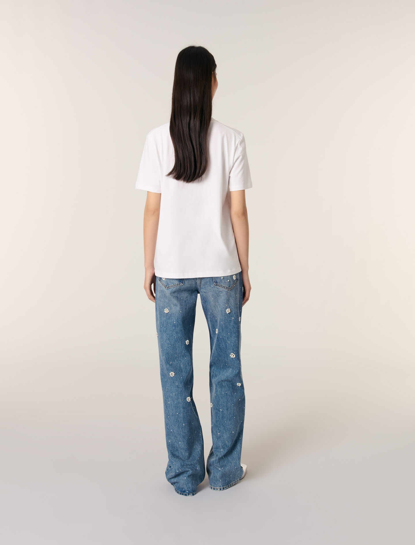Embroidered T-shirt Bicolor For Women | Maje